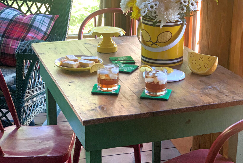 Summer tablescape in yellow and white