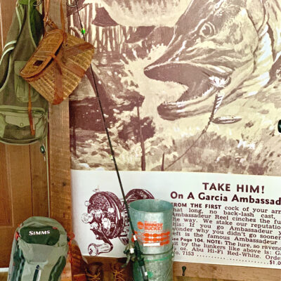 Wall Mural From Vintage Fishing Ad