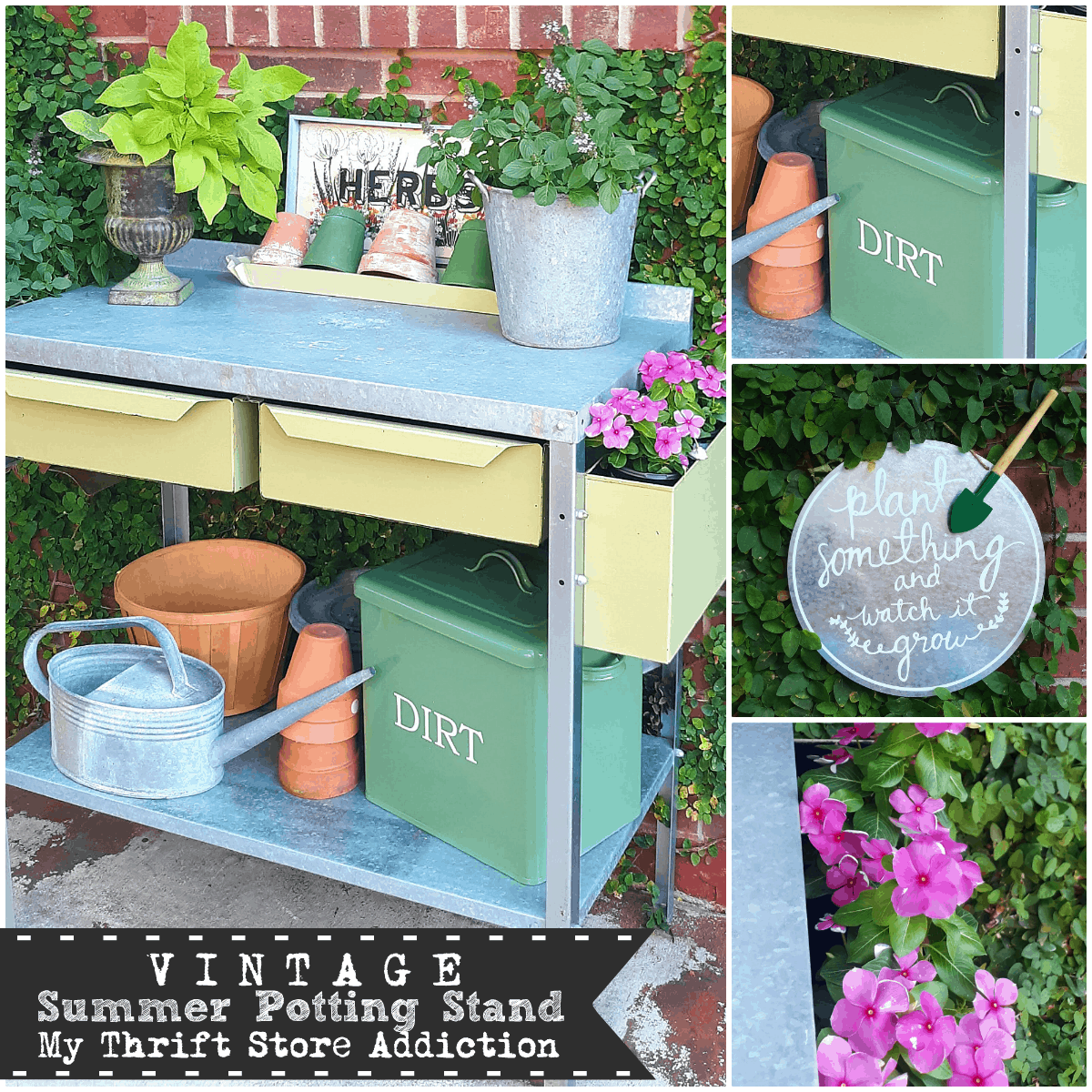 Welcome Home Sunday: vintage potting stand from My Thrift Store Addiction
