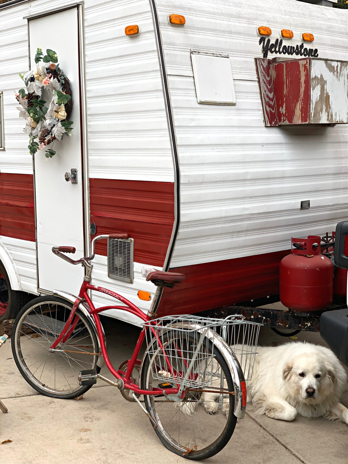 Decorating With Vintage Bikes White Arrows Home   Vintage Camper And Bike 1152x1536 