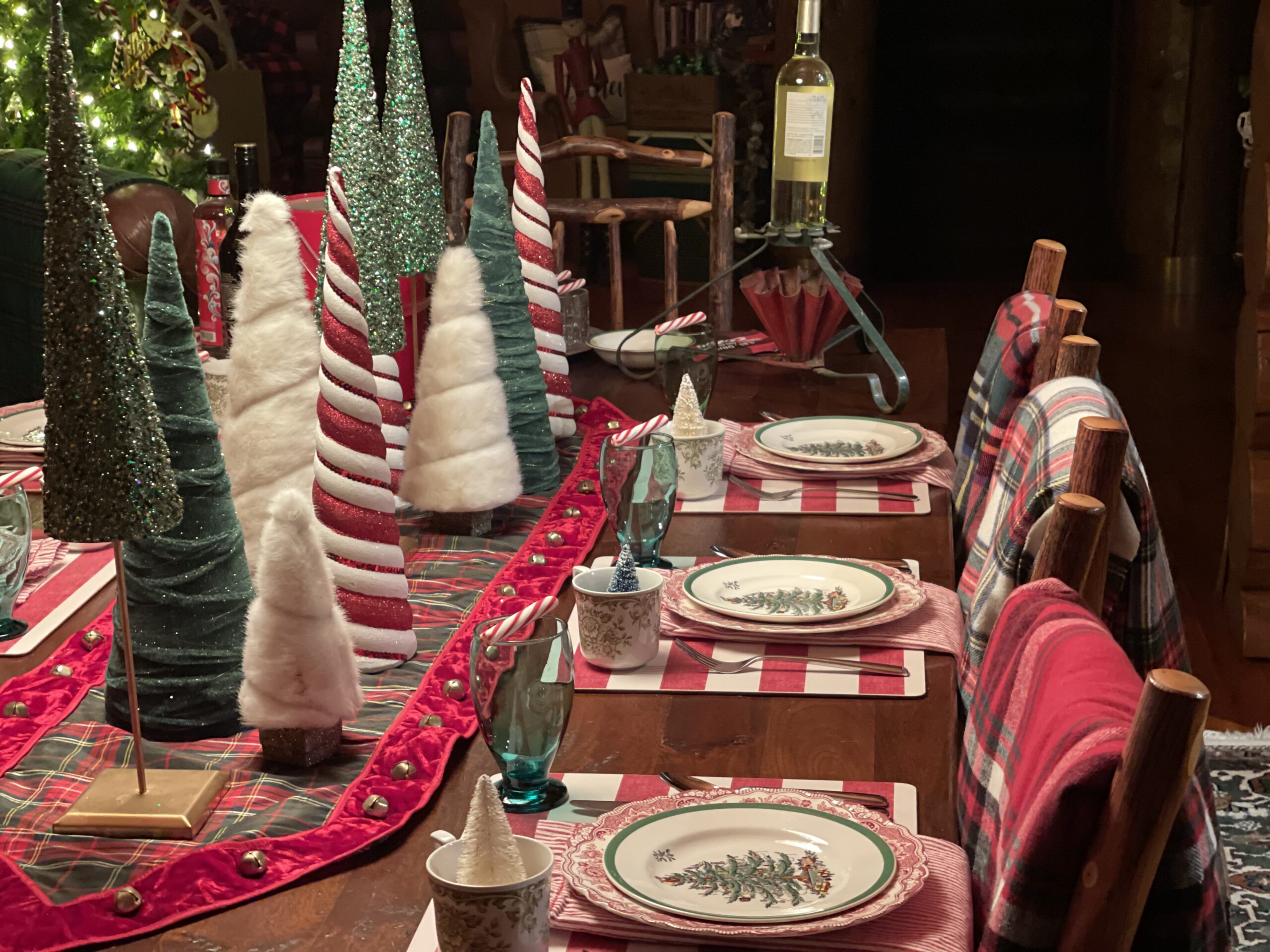 Spode Christmas Tree Tablescape ~ White Home