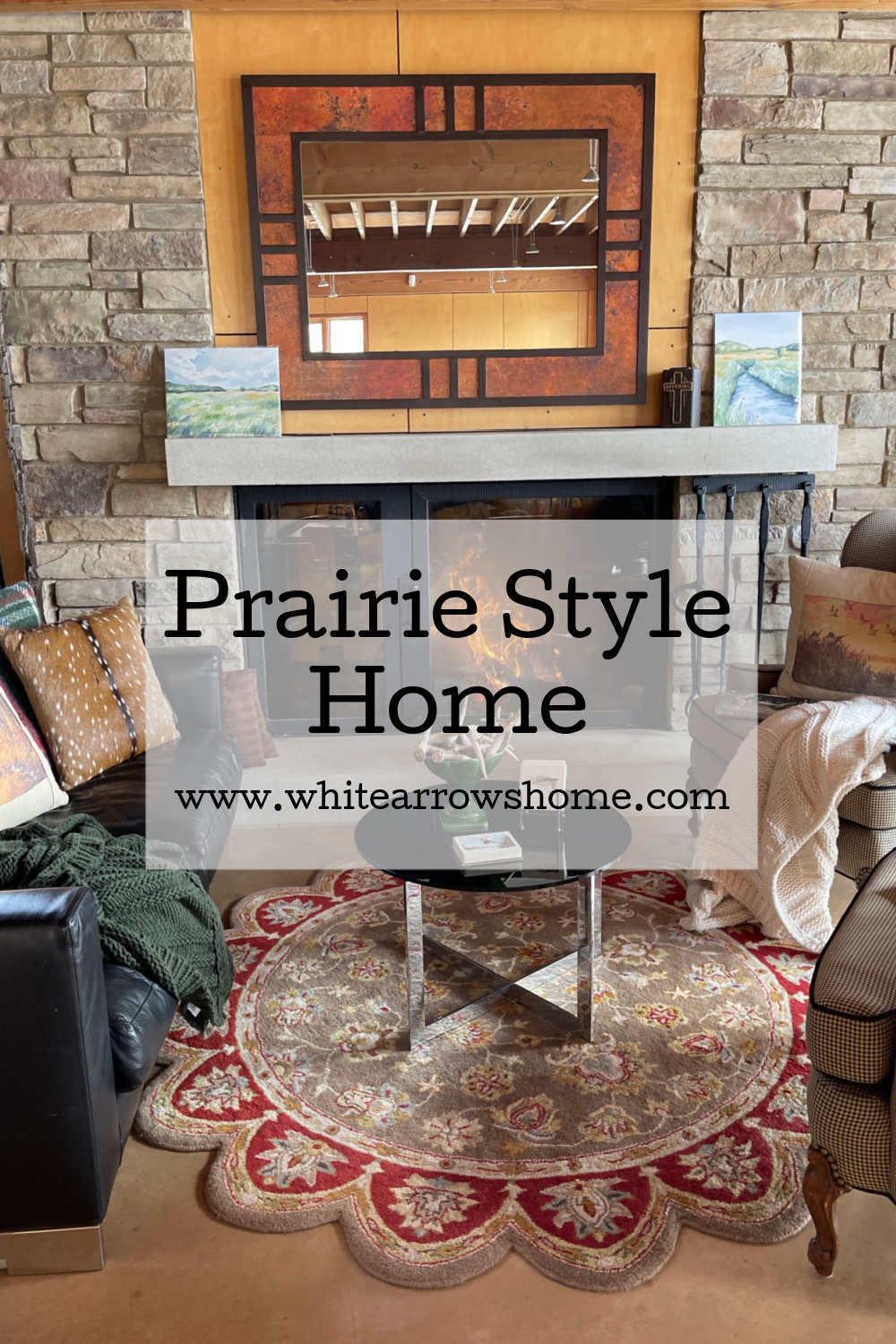 Prairie Style Living Room ~ White Arrows Home