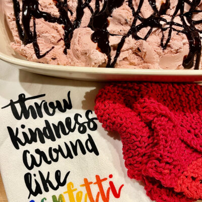 Cherry Chocolate Pretzel Ice Cream Cake