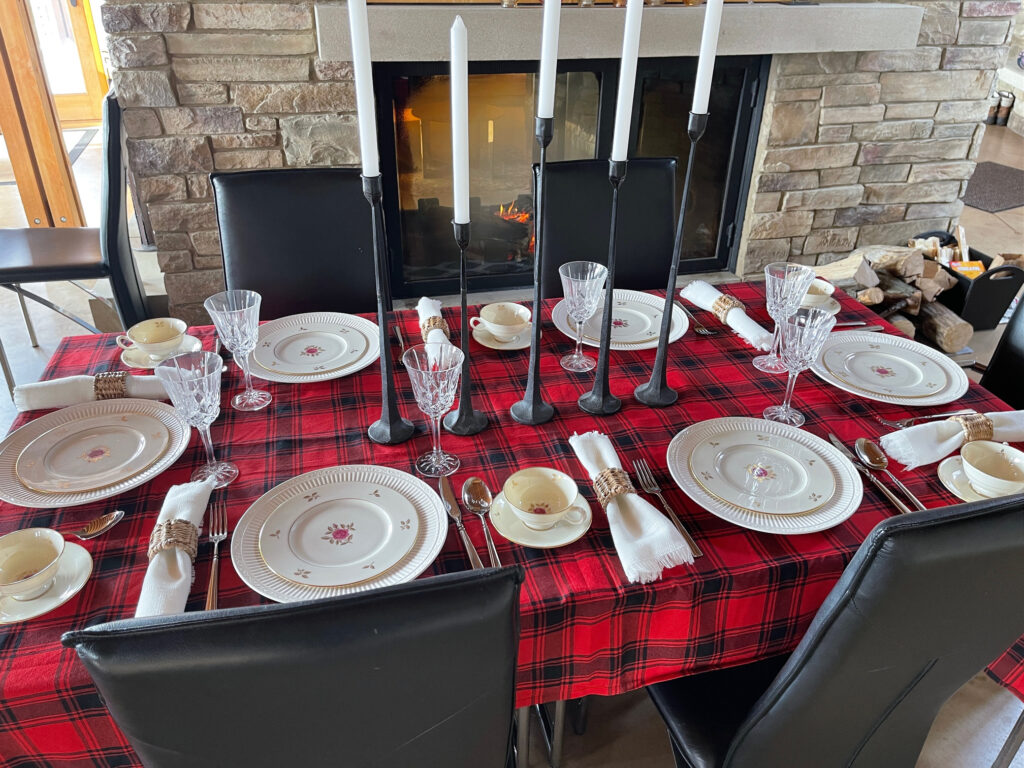 Winter Tablescape candles