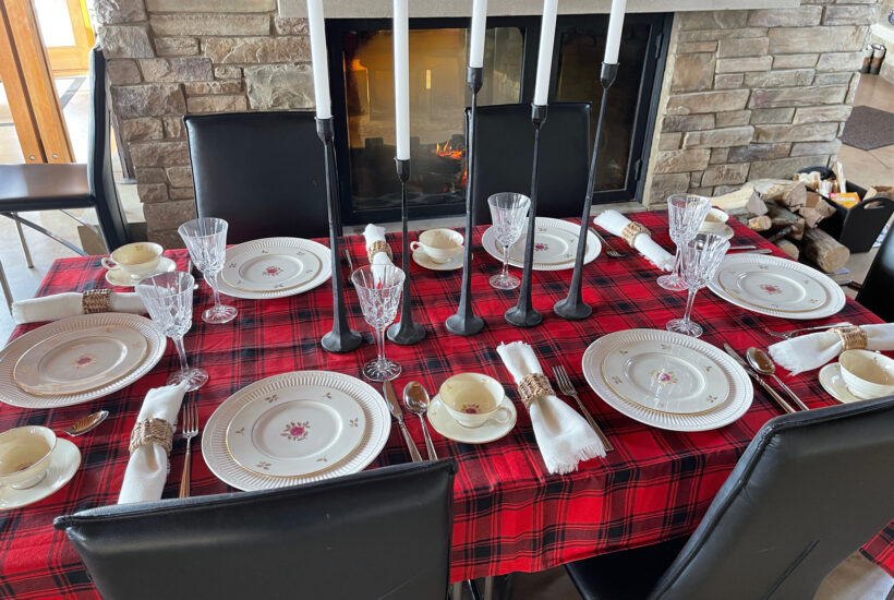 Winter Tablescape candles