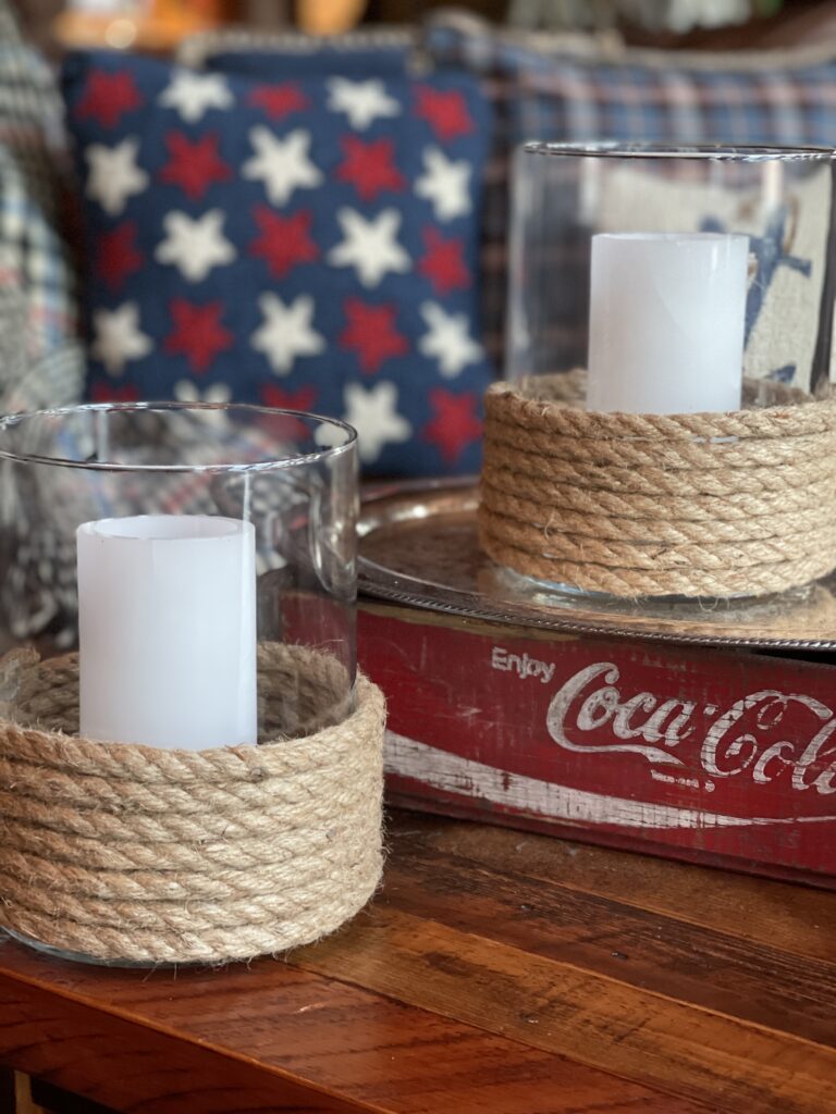 Nautical Deocr- Rope Candleholders