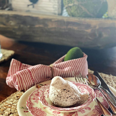 Spring Bird House Tablescape