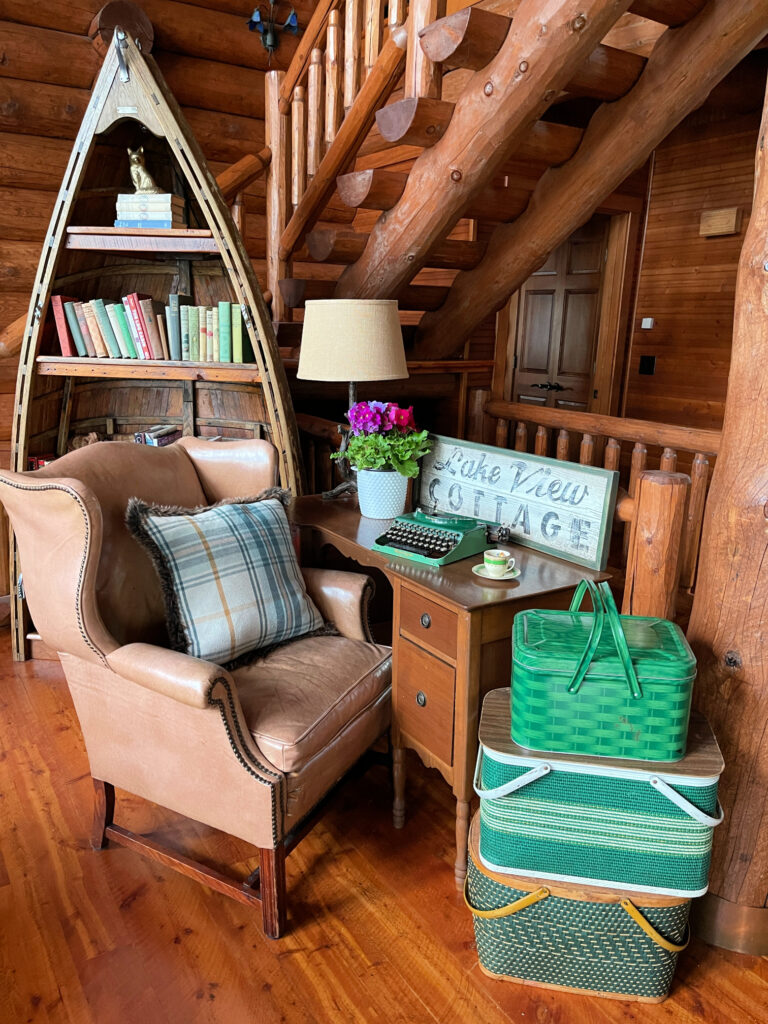 Cabin decor for Spring with Vintage touches