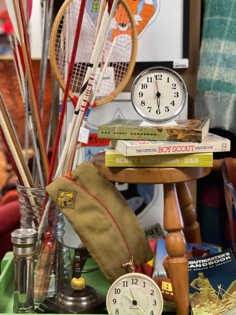 Vintage Clocks and Scouting Items