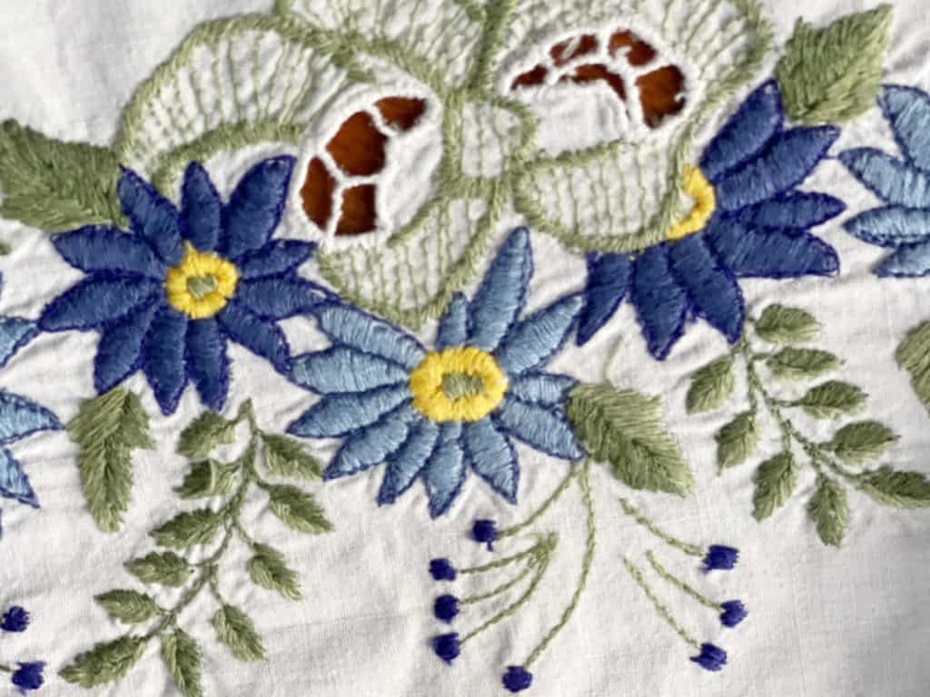 Vintage Embroidered Tablecloth