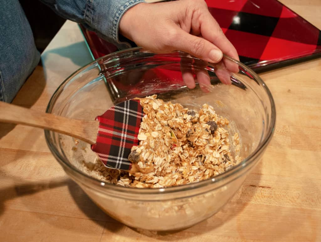 Peanut Butter Protein Balls mixing together