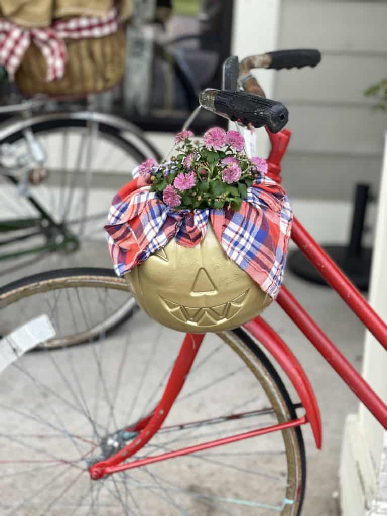 White vintage bike with hot sale basket