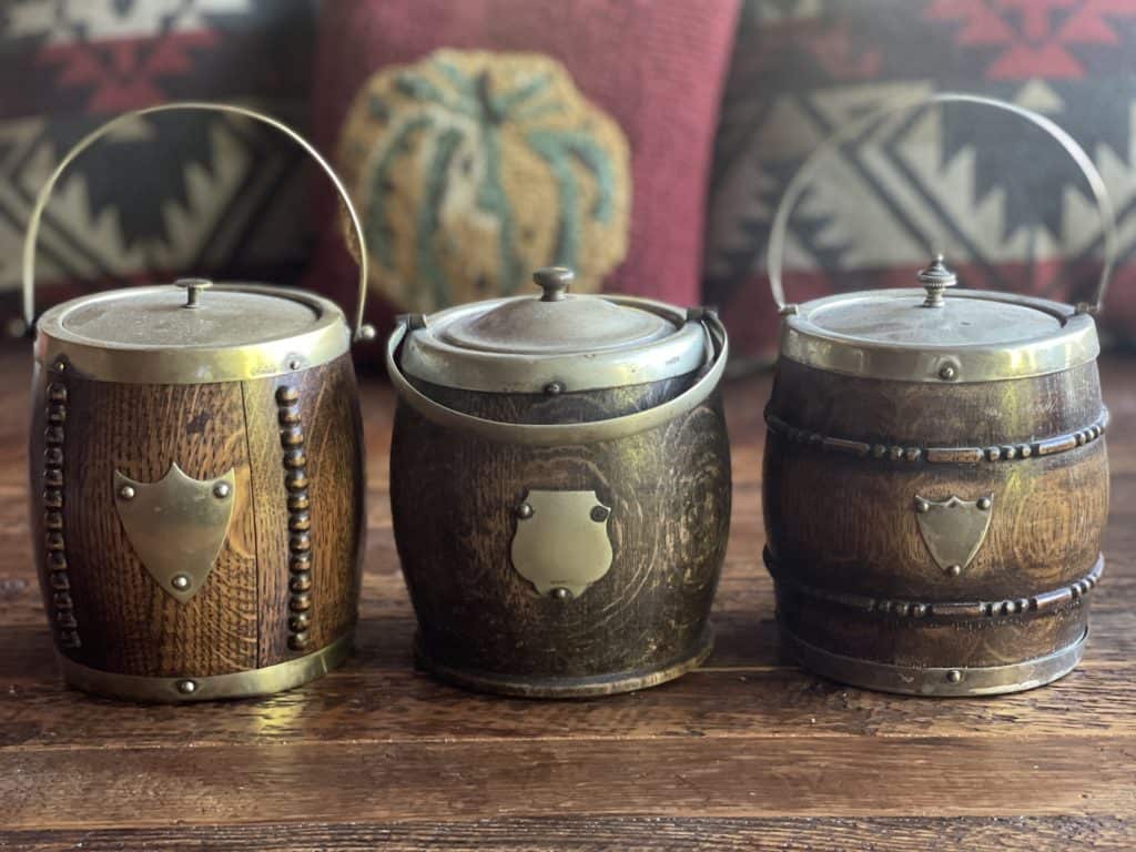 Antique Wooden Biscuit Jars