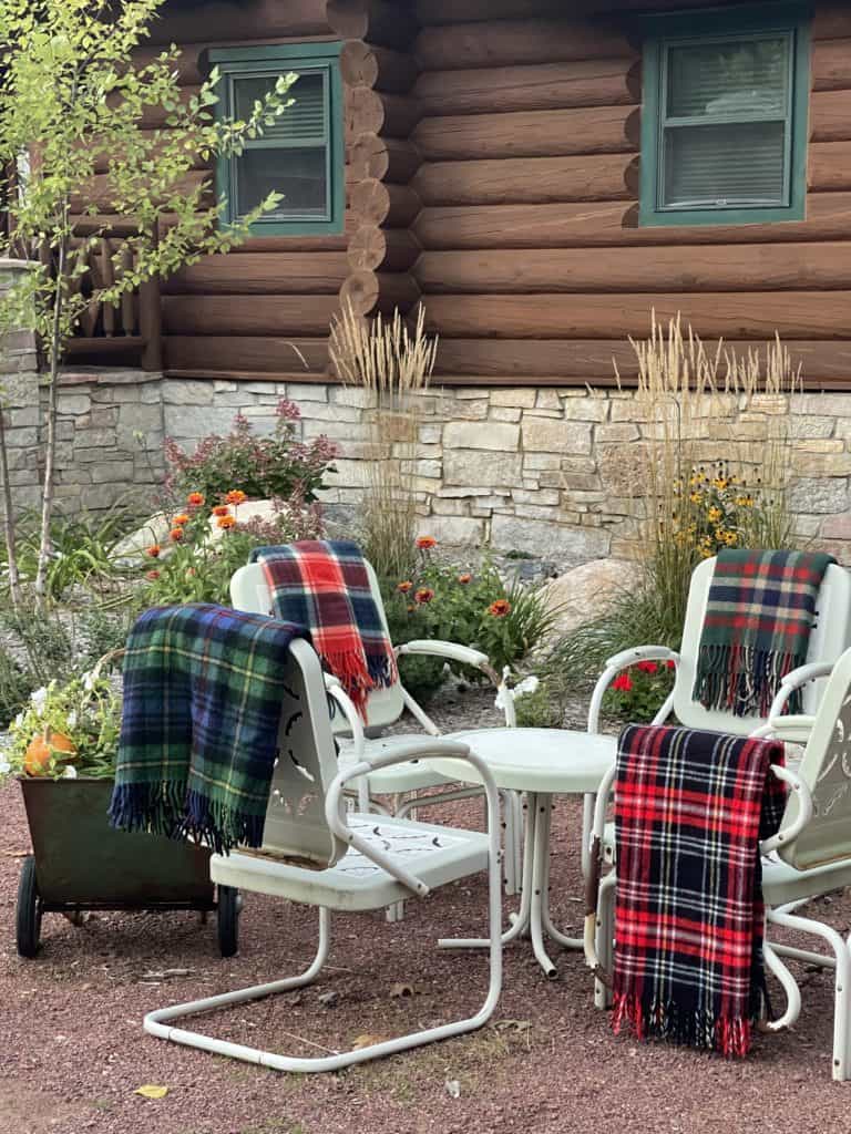 Cabin Outdoor Seating in Fall