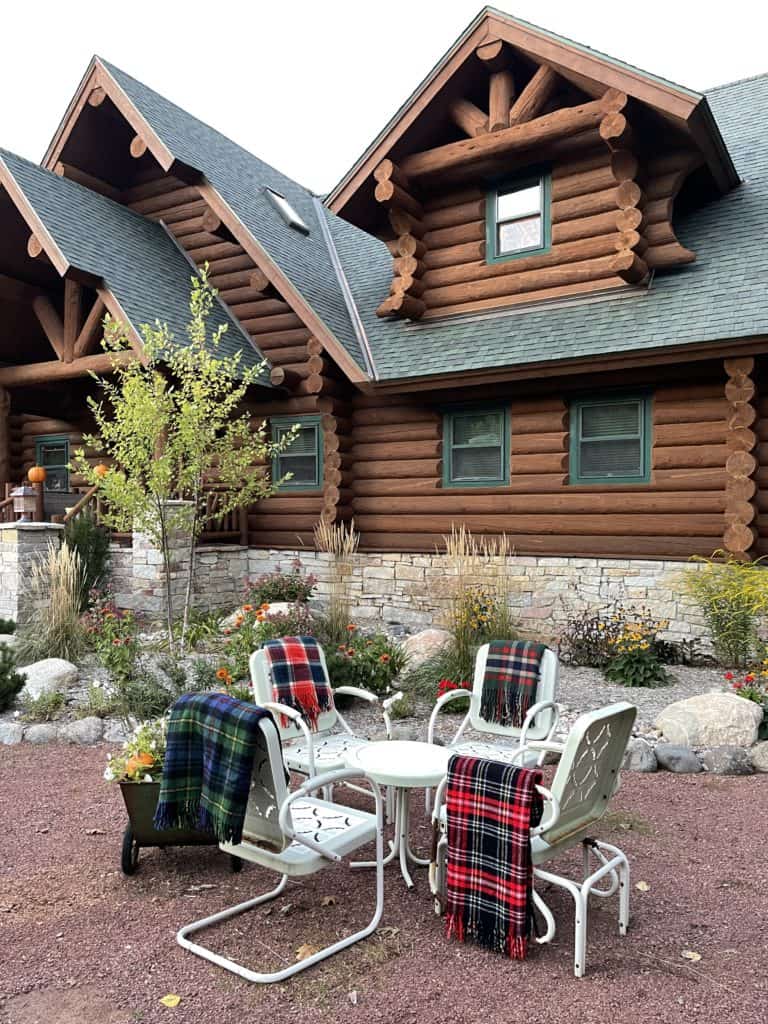 Cabin Outdoor Seating in Fall