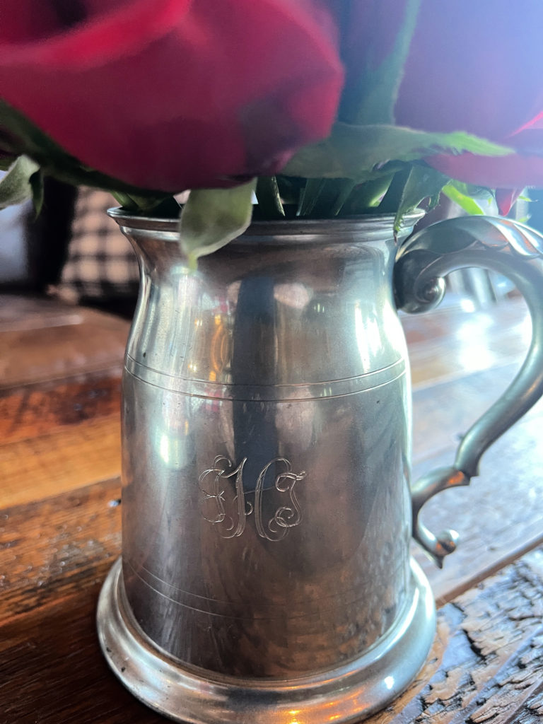 Red Roses in Galvanized mug