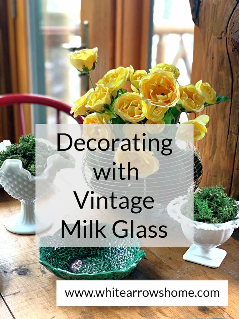 Spring Decor with Old Milk Bottles and Vintage Milk Caps