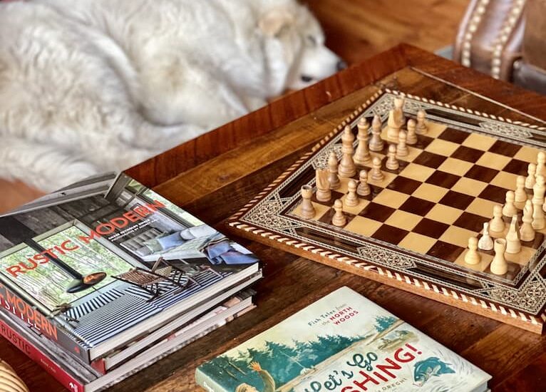 Summer Decor Inspiration, cabin, mantel, stone fireplace, buffalo plaid, cottage, lake house