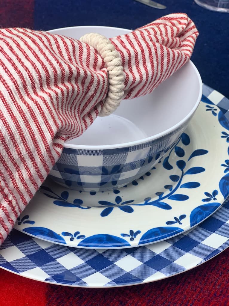 Red, White and Blue Tablescape
