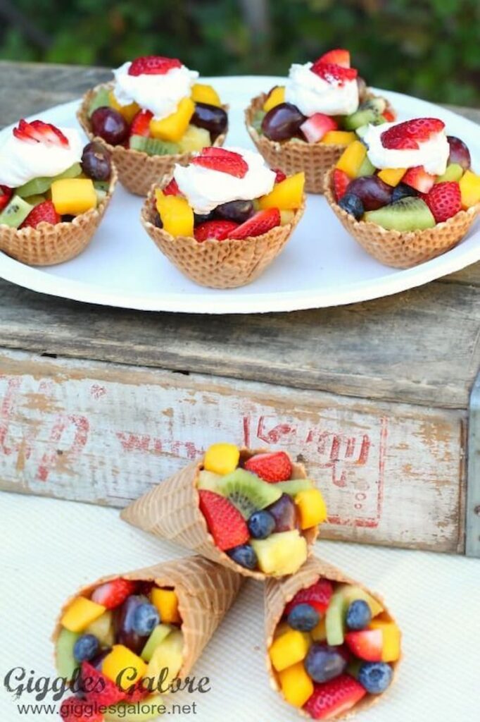 Fruit cups in Waffle Bowls
