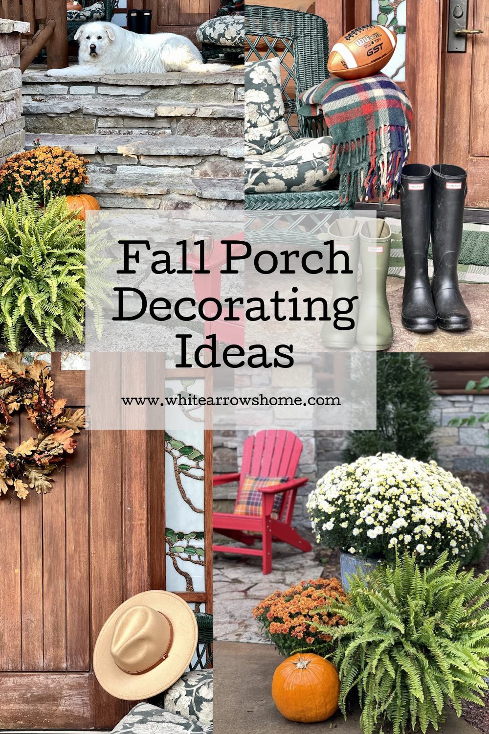 Fall Porch Decorating Ideas ~ White Arrows Home