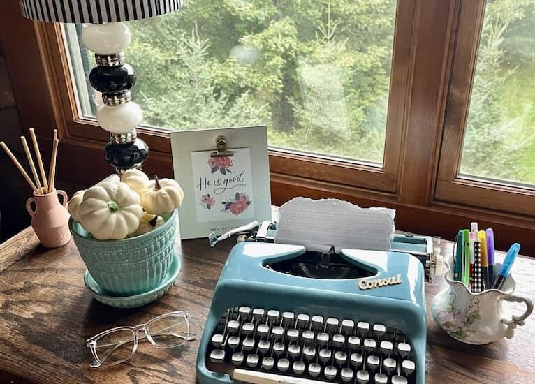 Teen Girl's Desk Decorated for Fall