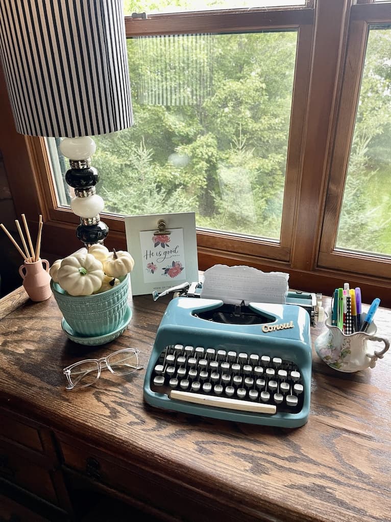 Teen Girl's Desk Decorated for Fall