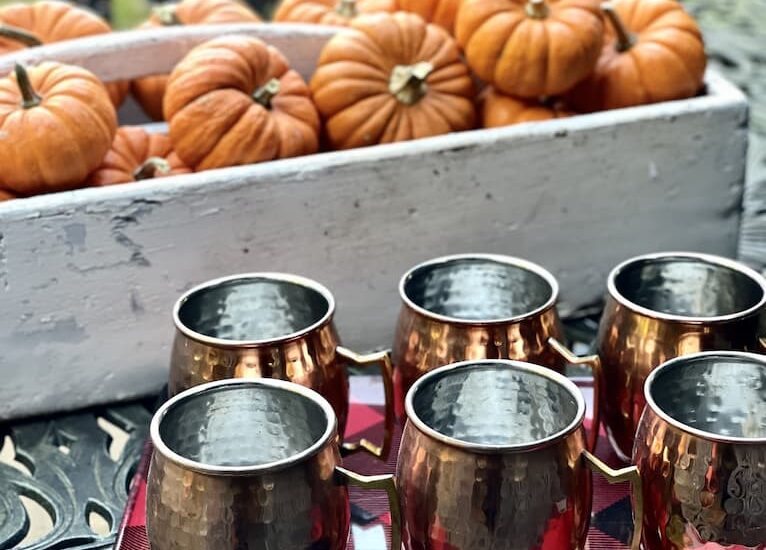Antique Tote Decorated for Fall