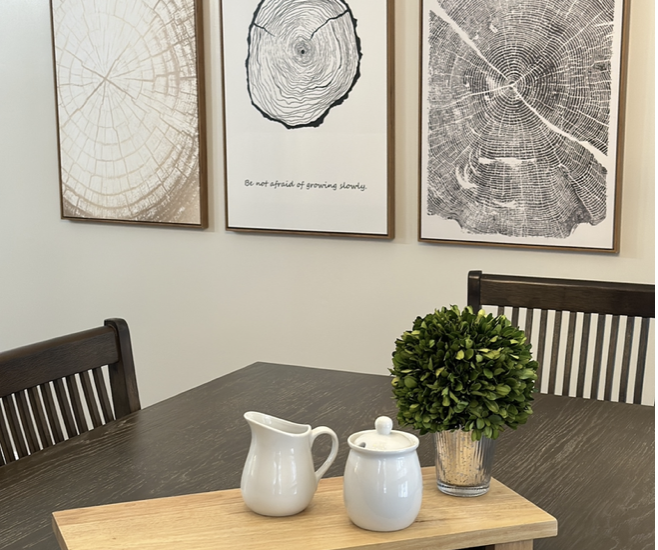 White Arrows Home client home styling dining room