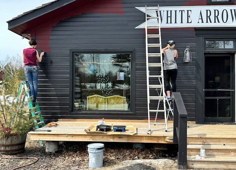 Painting White Arrows Home the Shop in Minocqua with Sherwin Williams Paint