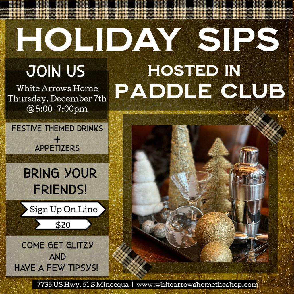 Holiday Sips Event White Arrows Home Paddle Club