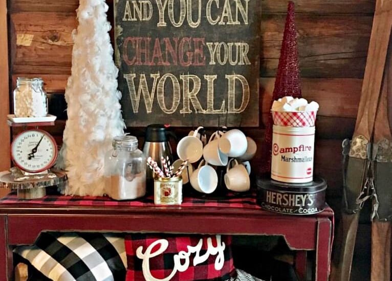 Rustic Cabin Hot Chocolate Bar Campfire Marshmallow Tin
