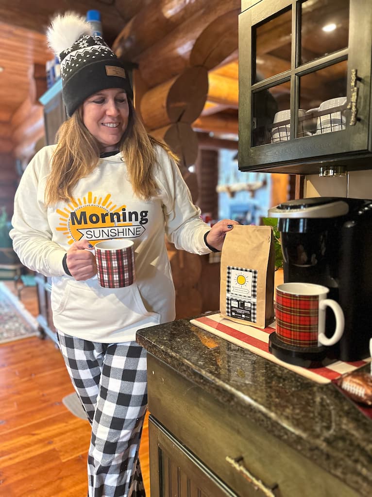 Morning at the Cabin, Coffee, Buffalo Plaid, Coffee Bar