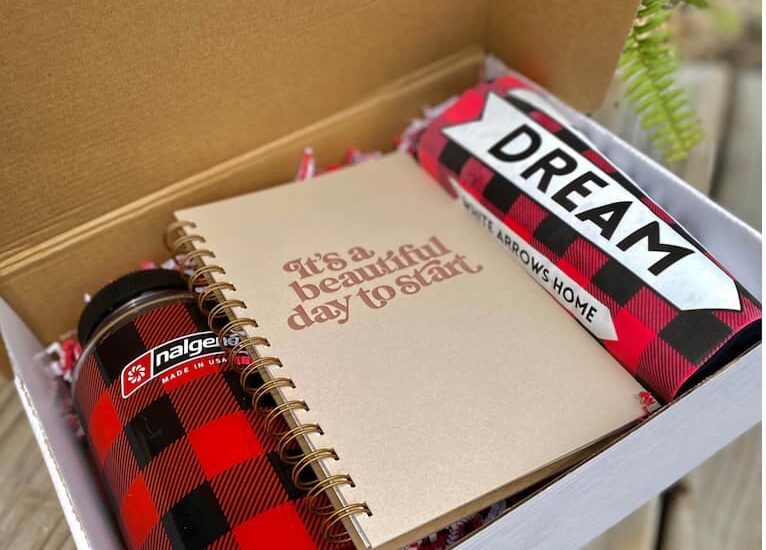 Wellness Box with journal, shirt and water bottle